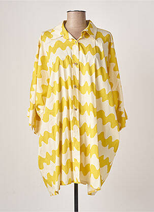 Robe mi-longue jaune GIOYA & CO pour femme