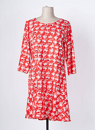Robe courte manches 3/4 manches 3/4 rouge FILLE A SUIVRE femme