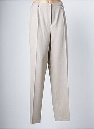 Pantalon droit fermeture zippée sous rabat boutonné taille normale beige BRUNO SAINT HILAIRE femme