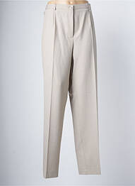Pantalon droit fermeture zippée sous rabat boutonné taille normale beige BRUNO SAINT HILAIRE femme
