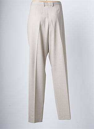 Pantalon droit fermeture zippée sous rabat boutonné taille normale beige BRUNO SAINT HILAIRE femme