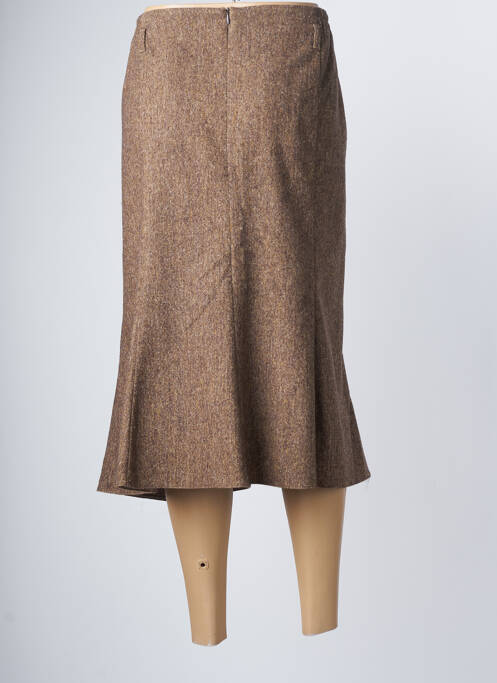 Jupe mi-longue marron FRANCE RIVOIRE femme