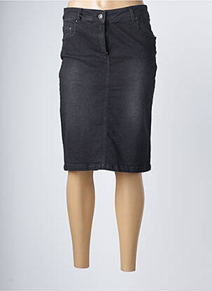 Jupe mi-longue coupe droite noir CARLA KOPS femme