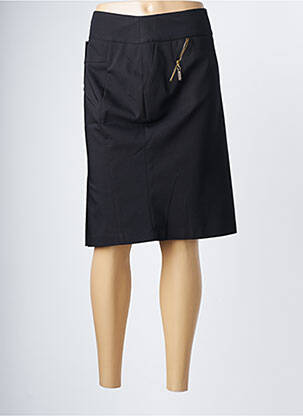 Jupe mi-longue fermeture zip latéral noir SCRIPTA femme