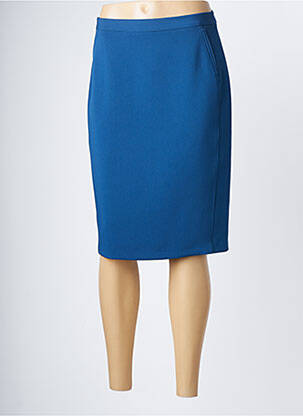 Jupe mi-longue stretch bleu ANA SOUSA femme