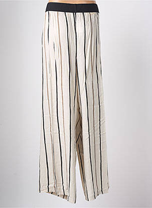 Pantalon large tissage popeline taille normale beige SEE YOU femme