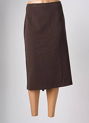 Jupe mi-longue taille normale marron ELSSA femme
