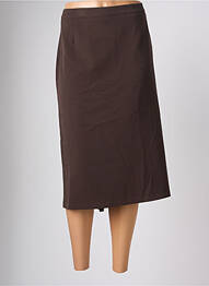 Jupe mi-longue taille normale marron ELSSA femme
