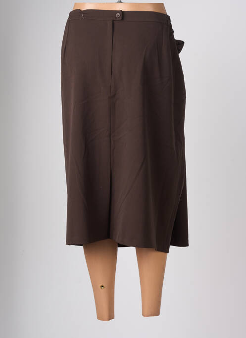 Jupe mi-longue marron ELSSA pour femme