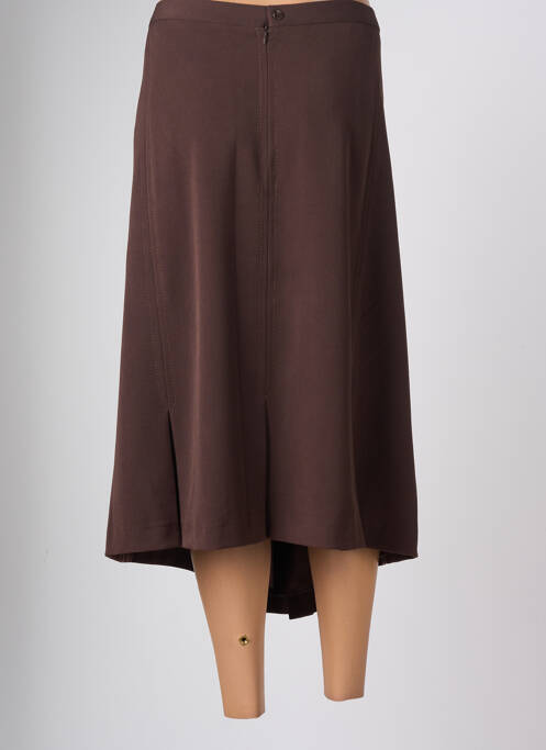Jupe mi-longue marron FRANCOISE F pour femme