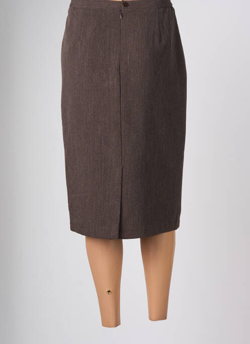 Jupe mi-longue marron FRANCOISE F pour femme