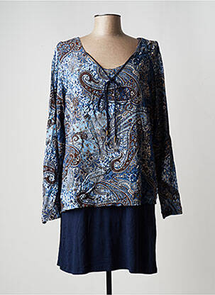 Robe courte col v bleu APRICO femme