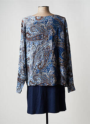 Robe courte col v bleu APRICO femme