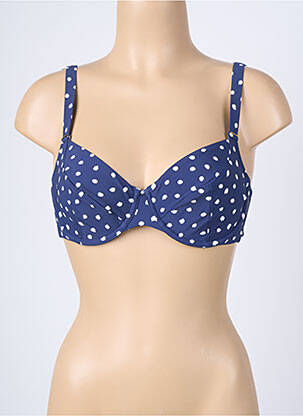 Haut de maillot de bain stretch haut soutien-gorge emboitant bleu ROSA FAIA femme