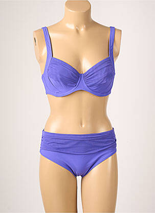 Maillot de bain 2 pièces stretch haut soutien-gorge emboitant violet ANITA femme