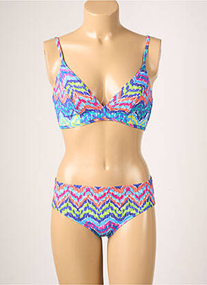 Maillot de bain 2 pièces stretch haut triangles bleu ROSA FAIA femme