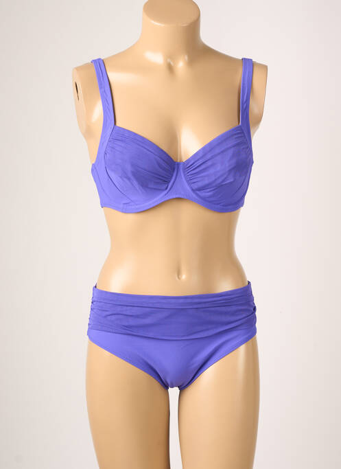 Maillot de bain 2 pièces stretch haut soutien-gorge emboitant violet ANITA femme