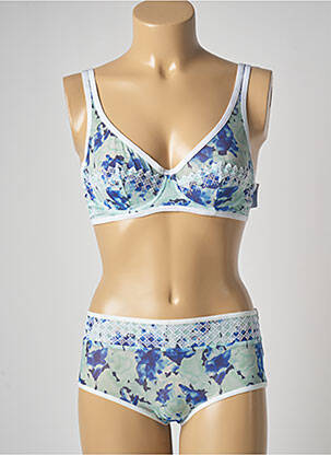 Ensemble lingerie fermeture agrafe bleu LOUISA BRACQ femme