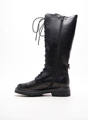 Bottes tissage satiné talon plat jusqu'à 3cm noir MYMA femme