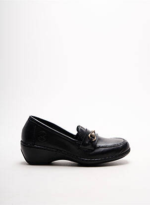 Mocassins tissage satiné talon de 4 à 6cm noir RIEKER femme