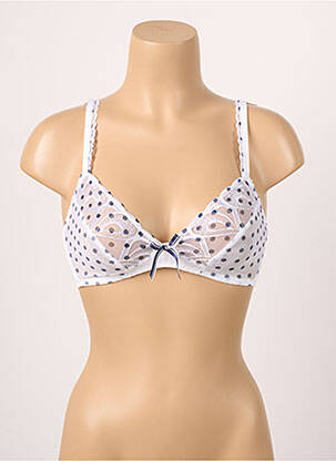 Soutien-gorge sans armature haut triangles blanc ANTINEA femme