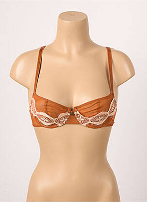 Soutien-gorge effet matière satinée haut soutien-gorge balconnet orange BARBARA femme