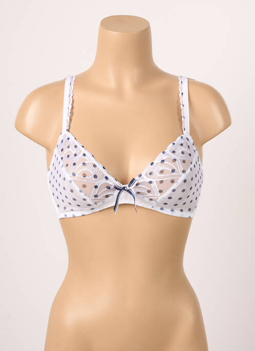 Soutien-gorge sans armature haut triangles blanc ANTINEA femme