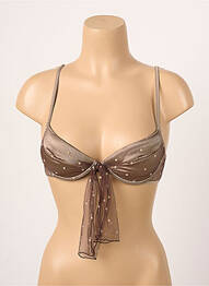 Soutien-gorge effet matière satinée haut soutien-gorge avec mousse de rembourrage amovible beige ANDRES SARDA femme