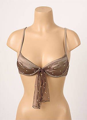 Soutien-gorge effet matière satinée haut soutien-gorge avec mousse de rembourrage amovible beige ANDRES SARDA femme