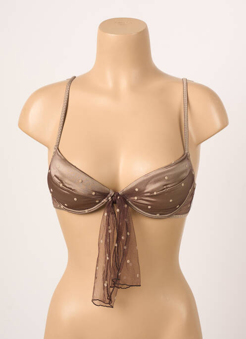 Soutien-gorge effet matière satinée haut soutien-gorge avec mousse de rembourrage amovible beige ANDRES SARDA femme