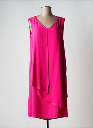 Robe mi-longue coupe fluide sans manche rose BARILOCHE femme