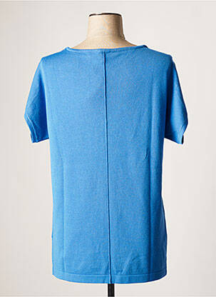 Pull coupe droite manches courtes bleu MARBLE femme