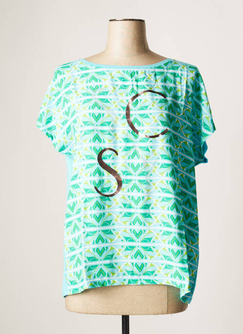 T-shirt sérigraphie avec strass manches courtes bleu BETTY BARCLAY femme