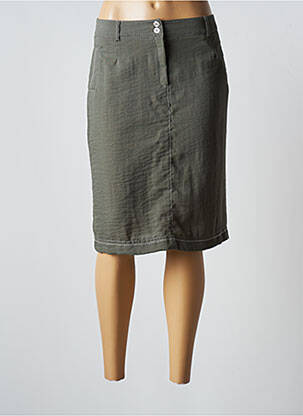 Jupe mi-longue coupe droite vert CHRISTINE LAURE femme