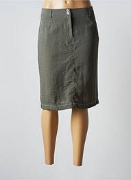 Jupe mi-longue coupe droite vert CHRISTINE LAURE femme