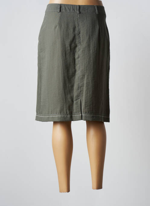 Jupe mi-longue coupe droite vert CHRISTINE LAURE femme