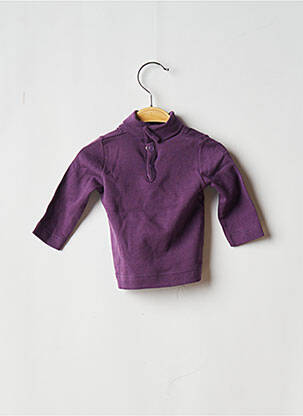 Pull col roulé coupe droite manches longues violet PETIT BATEAU fille