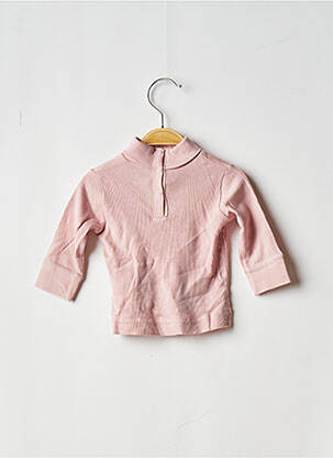 Pull col roulé coupe droite manches longues rose PETIT BATEAU fille