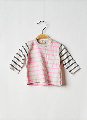 T-shirt stretch manches longues rose PETIT BATEAU fille