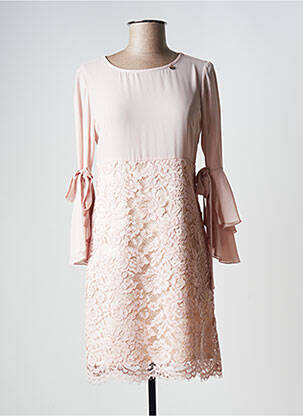 Robe mi-longue manches longues manches longues rose RINASCIMENTO femme