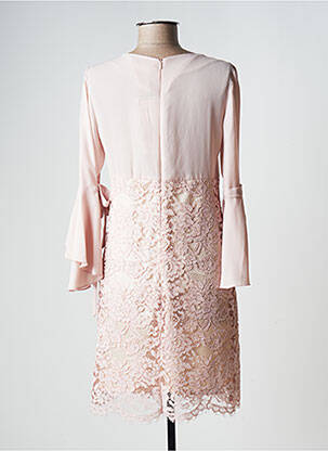 Robe mi-longue manches longues manches longues rose RINASCIMENTO femme