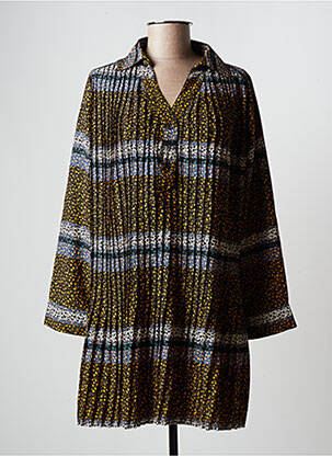 Robe courte coupe évasée manches longues noir WIYA femme