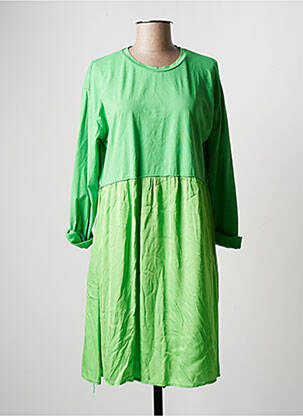 Robe mi-longue manches 3/4 manches 3/4 vert WIYA femme