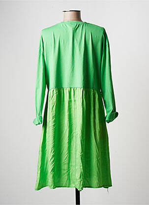 Robe mi-longue manches 3/4 manches 3/4 vert WIYA femme