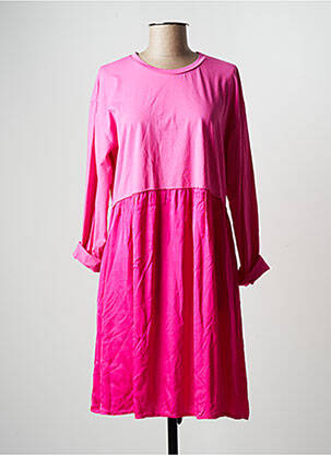 Robe mi-longue manches 3/4 manches 3/4 rose WIYA femme