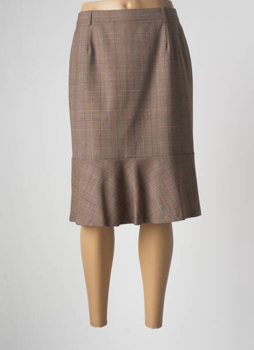 Jupe mi-longue doublure textile marron KARTING femme