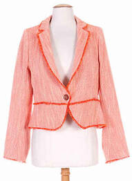 Veste casual col tailleur orange KARTING femme