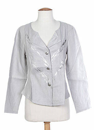 Veste chic fermeture boutonnée sur le devant gris MALOKA femme