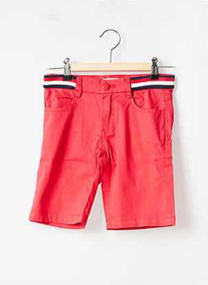 Bermuda fermeture zippée sous rabat boutonné taille ajustable rouge MARESE garçon