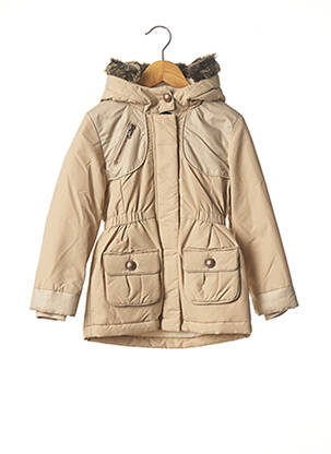 Manteau long effet matière satinée a capuche beige MARESE fille